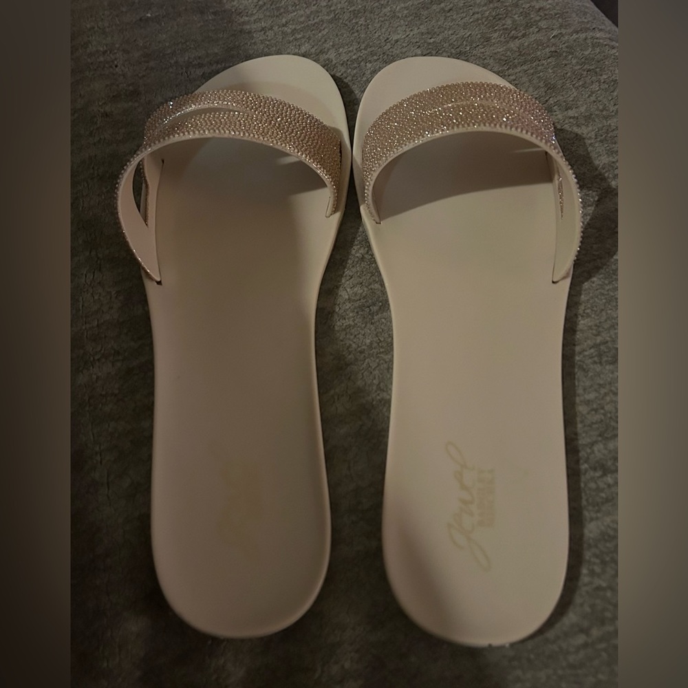 Cute pink glitter pool shoes